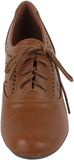 Refresh Women\'s London-01 Cutout Dressy Heeled Lace Up Oxford Shoe (7.5 B(M) US, Black)