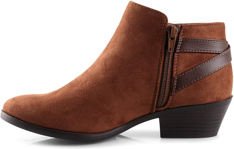 Soda Choya Women's Faux Suede Back Strap Buckle Accent Bootie