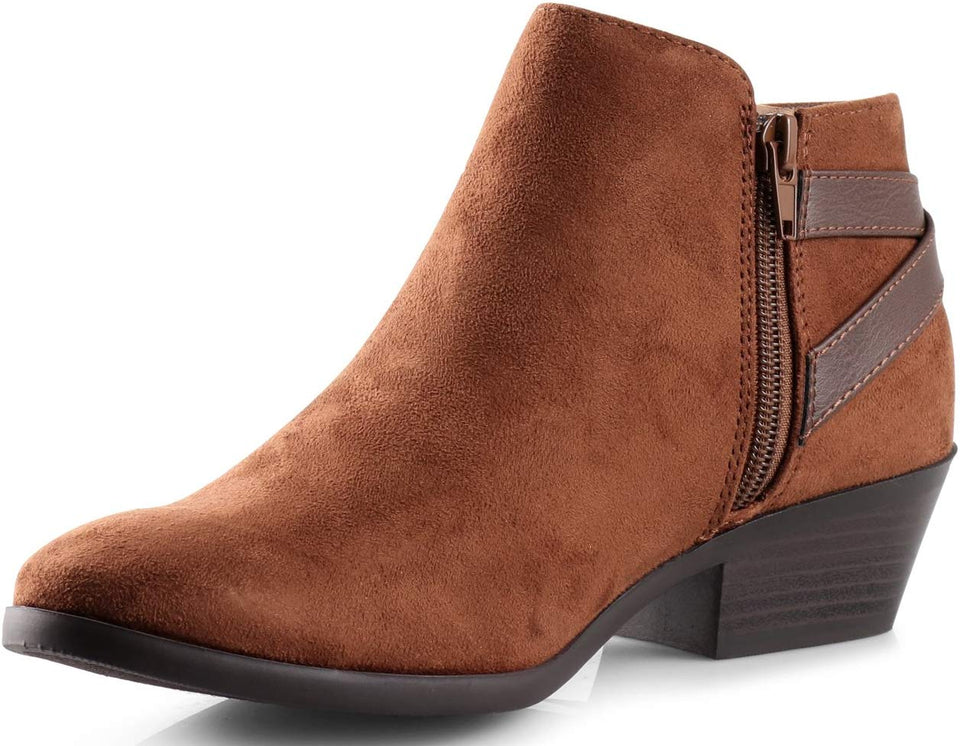 Soda Choya Women's Faux Suede Back Strap Buckle Accent Bootie