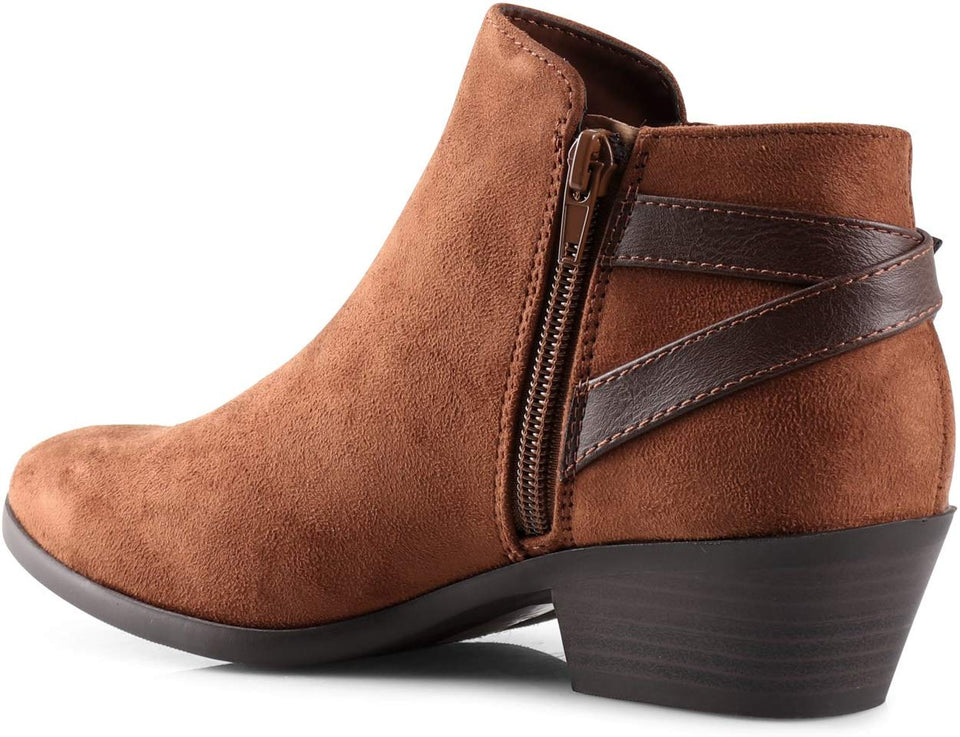Soda Choya Women's Faux Suede Back Strap Buckle Accent Bootie