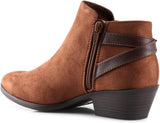 Soda Choya Women's Faux Suede Back Strap Buckle Accent Bootie