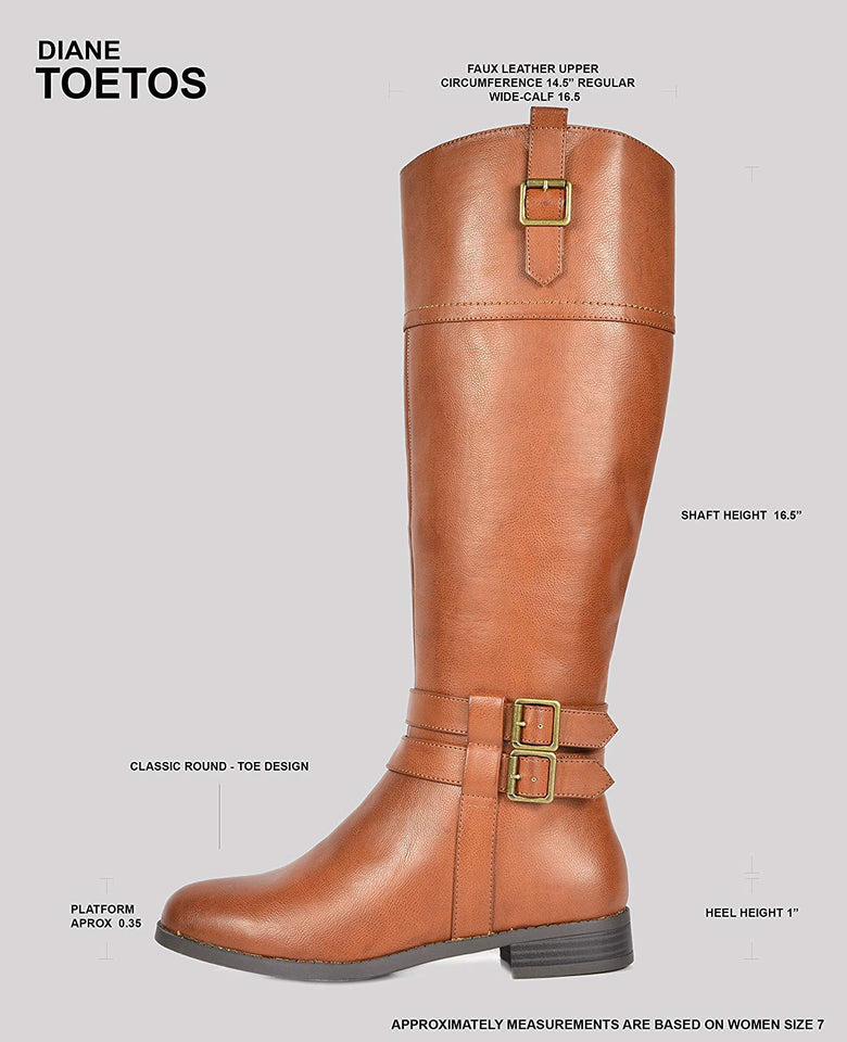 TOETOS Circo-W Equitación de Botas para Mujer